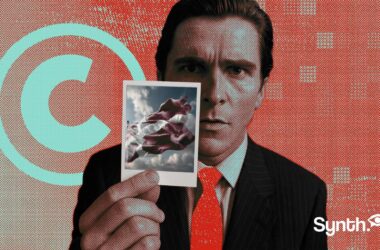 Fausse image de Christian Bale générée sur Sora montrant une photo du drapeau danois.